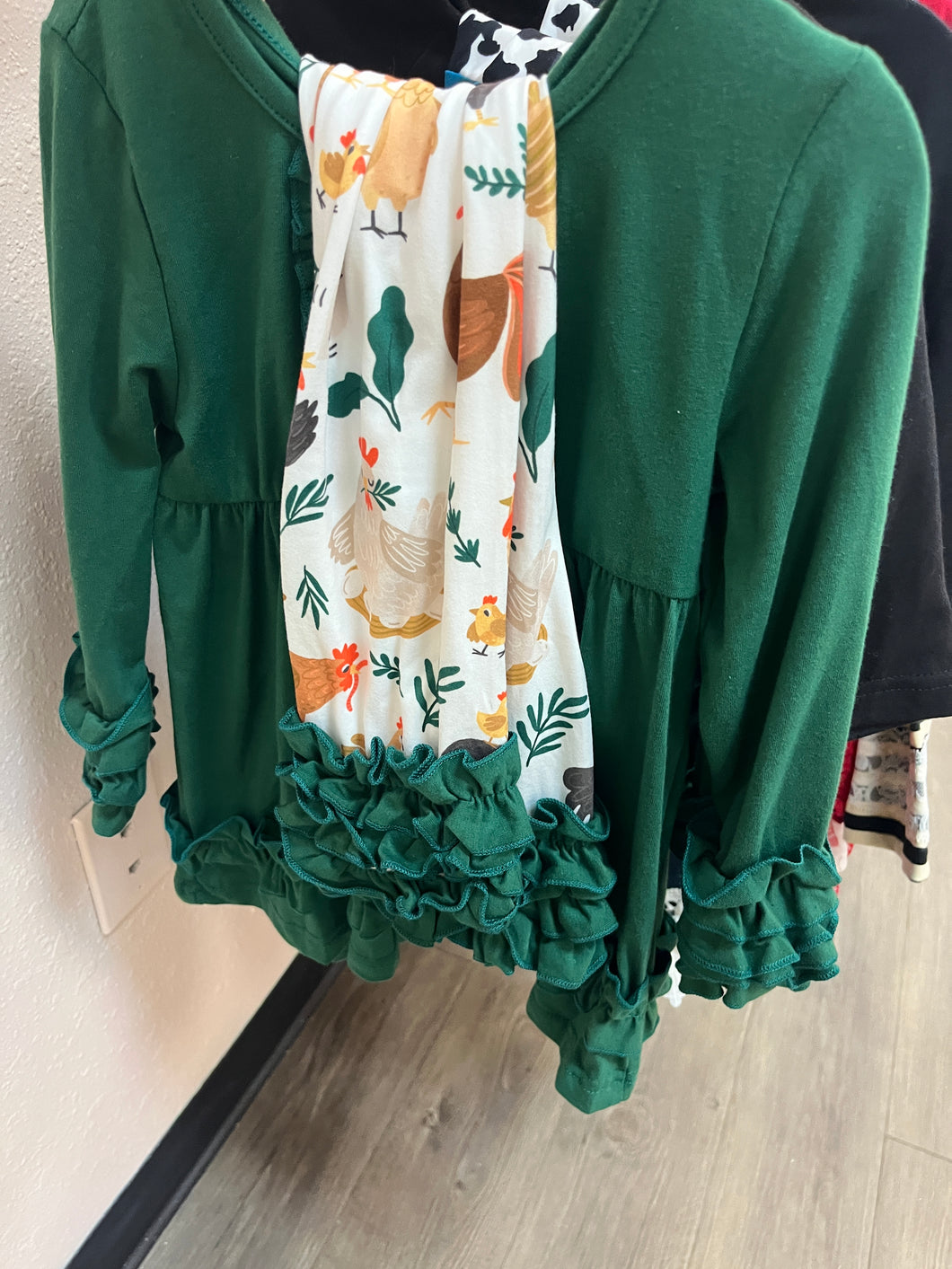 Emerald Chicken Ruffle Set